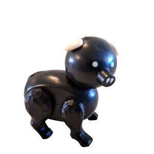 Black White Pig Hog Vintage Little People Family Farm Animal